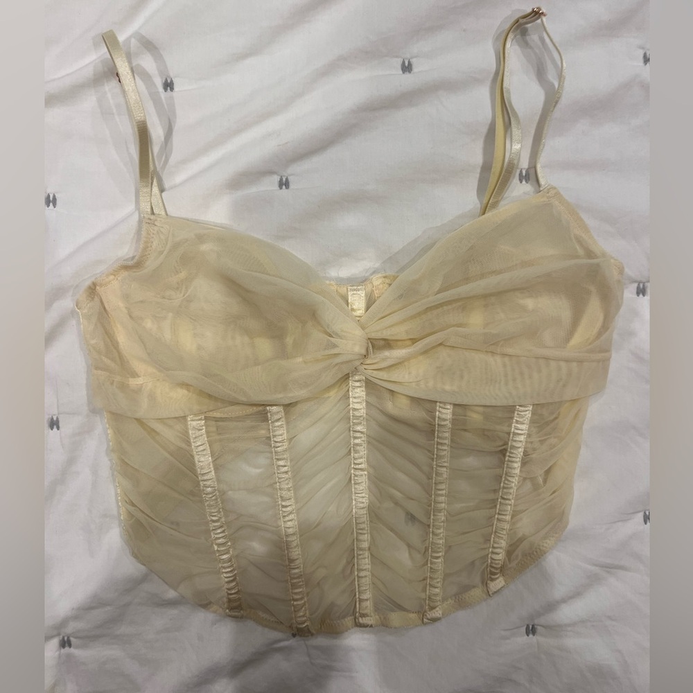NWOT Elegant Cream Corset Top